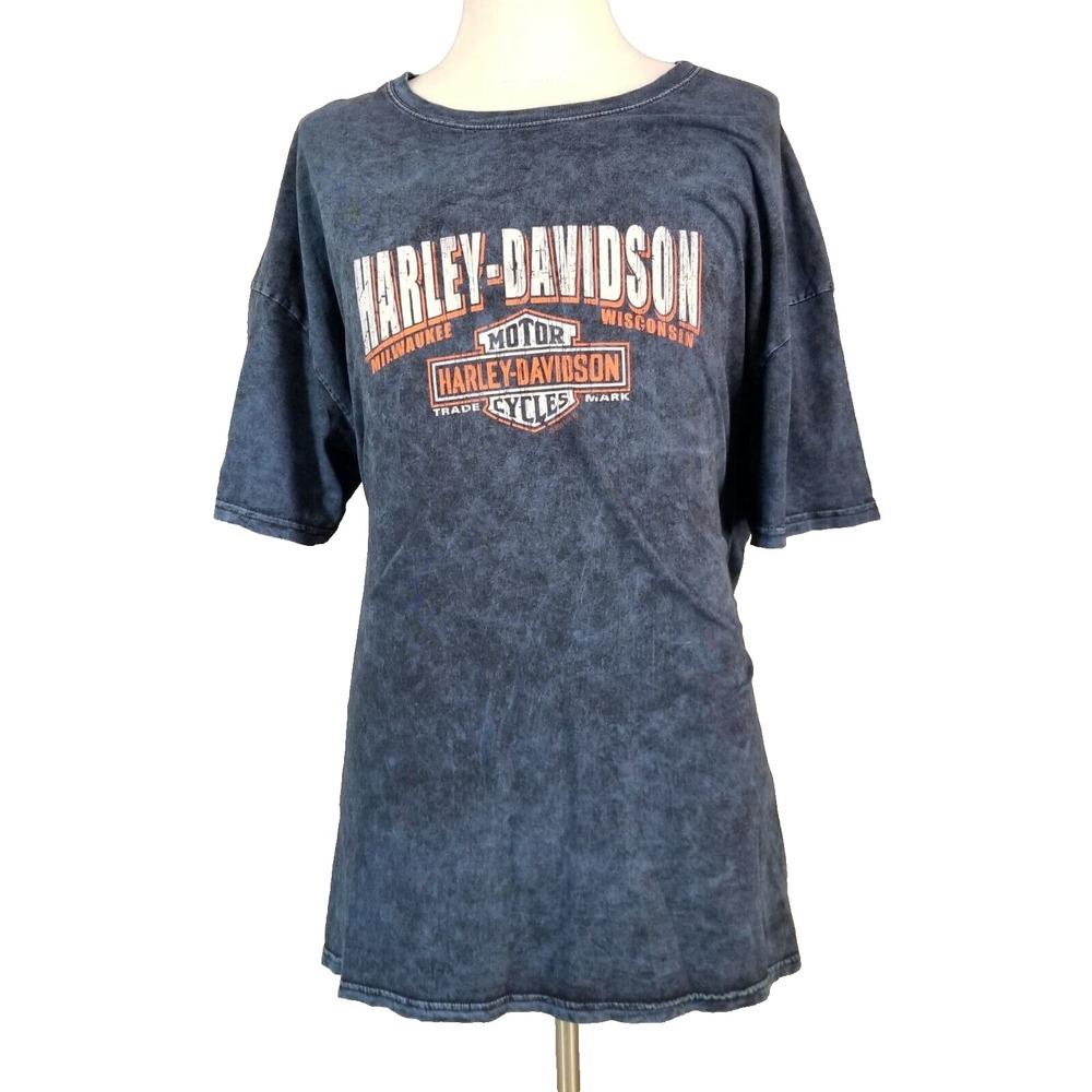 Harley-Davidson shirt men's 3XL XXXL Blue short sleeve cotton Tampa Florida